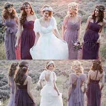 Purple Pink Turquoise Chiffon Long Bridesmaid Dresses Vestido De Festa Wedding Party Dresses Vestidos De Festa Longo C74