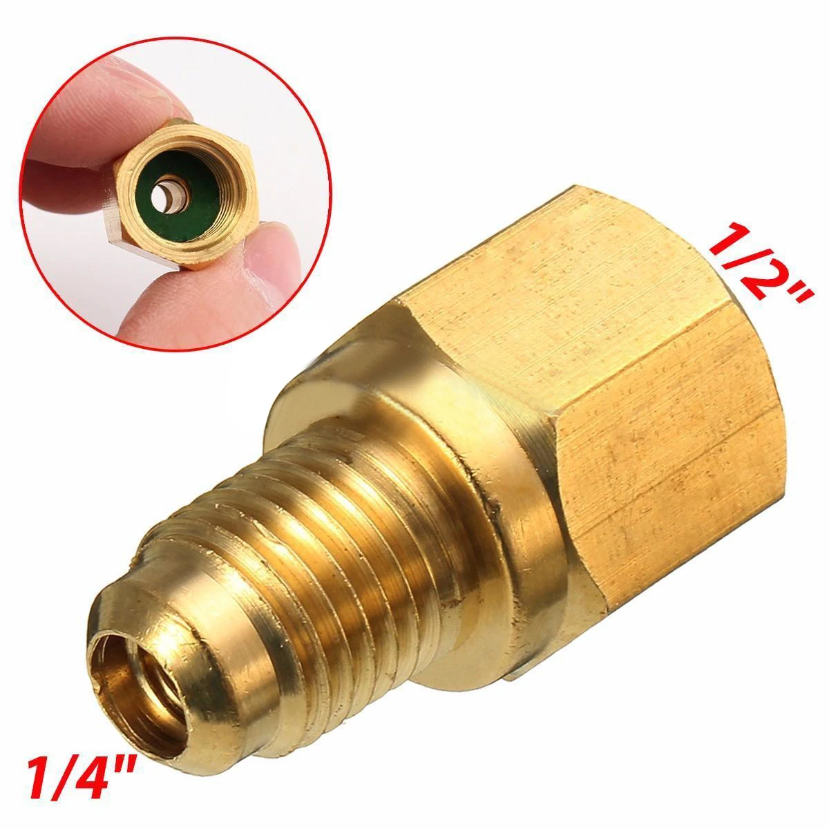 

R134a Refrigerant Tank Adapter 1/2" ACME Female x 1/4" Male Flare Fitting