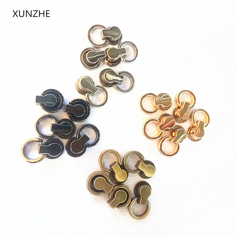 

XUNZHE 25pcs 18*12mm Luggage Side hook rivets Leather metal Craft Solid Screw Nail Rivet Head strap Rivets Copper great quality