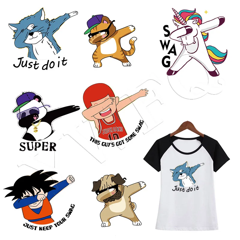 

Swag Unicorn Stickers On Clothes Iron-on Transfers Washable Heat Transfer Patches For Clothing T-shirt Dresses DIY Accessory