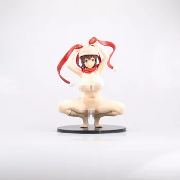 

20cm Sexy Q-six Tsundero Squatting White Bikini Anime Action Figure PVC toys Collection figures for friends gifts