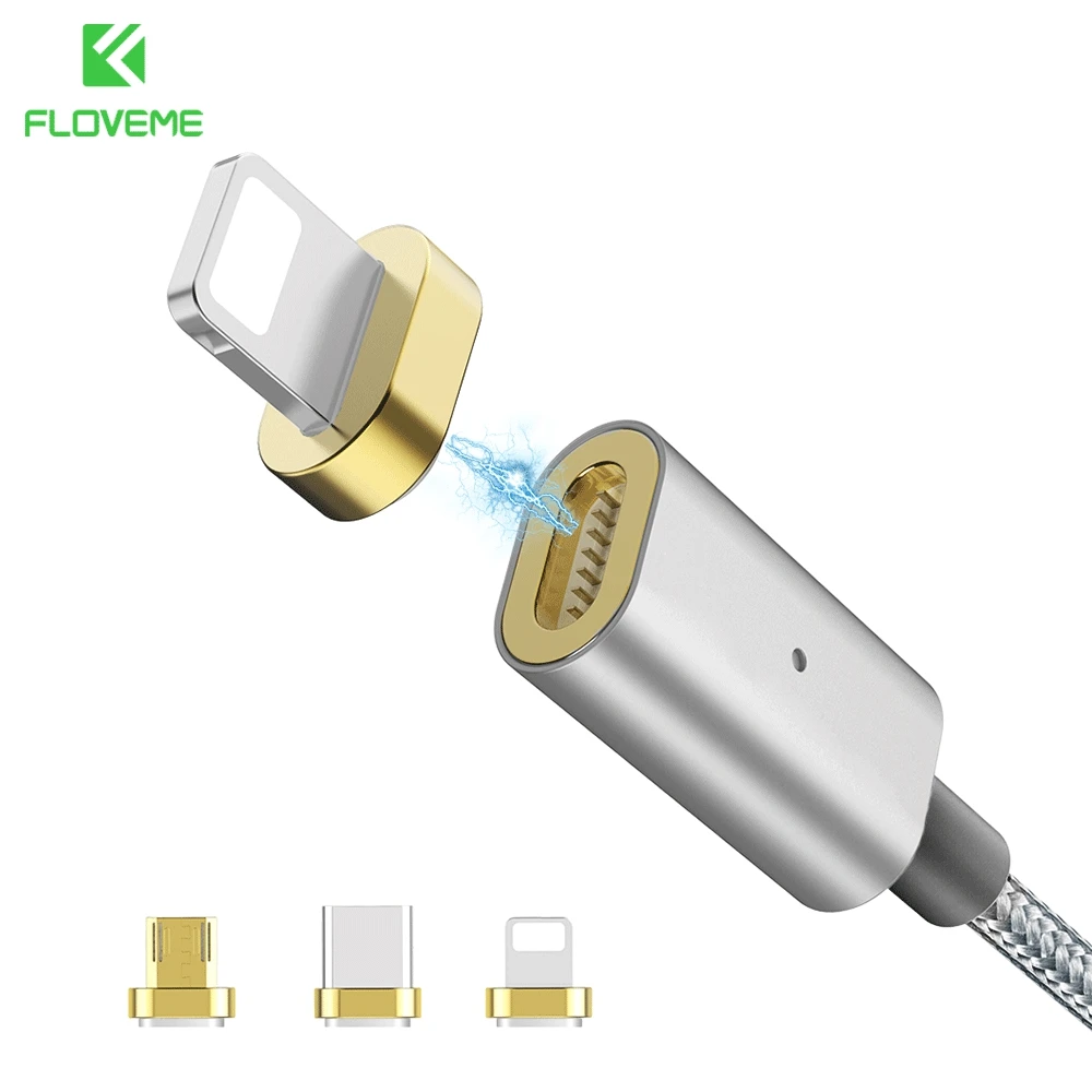 FLOVEME 3 in 1 Magnetic Cable Micro USB Type C Lighting