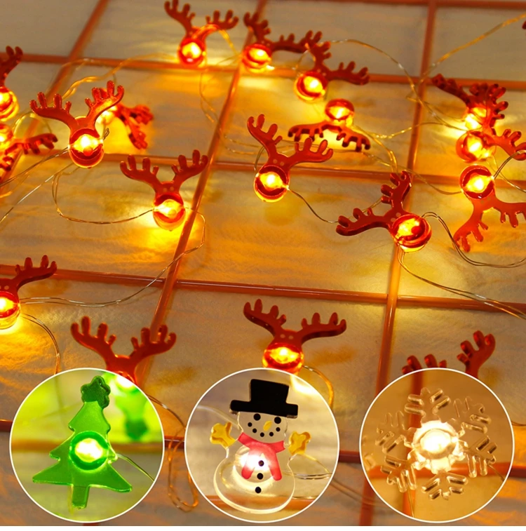 QIFU/гирлянда в виде снеговика и лося, праздничный светильник, гирлянда, Рождественский Декор для дома, Рождественская, украшение, Navidad Natal, новогодний