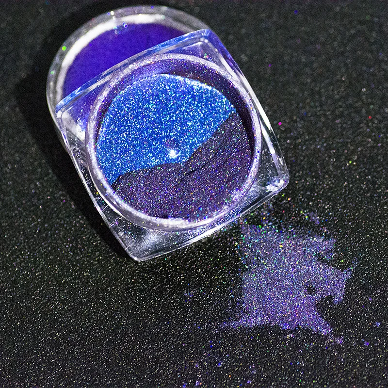 Polvo de brillo de camaleón de pavo real 0,2g láser Holo espejo cromado pigmento polvo holográfico uñas Paillettes DIY decoración de manicura Polvo de brillo de camaleón de pavo real 0,2g láser Holo espejo cromado pigmento polvo holográfico uñas Paillettes DIY decoración de manicura