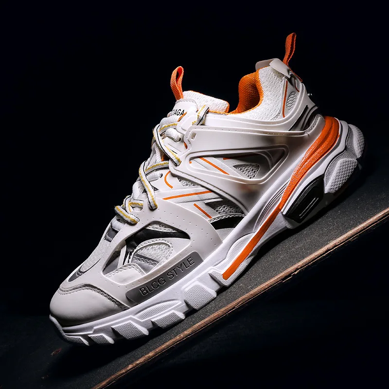 

Fashion Men Sneakers New Sports Causal Shoes Breathable Lace Up Chunky Sneakers Brand Design Men Shoes Human Race Shoes