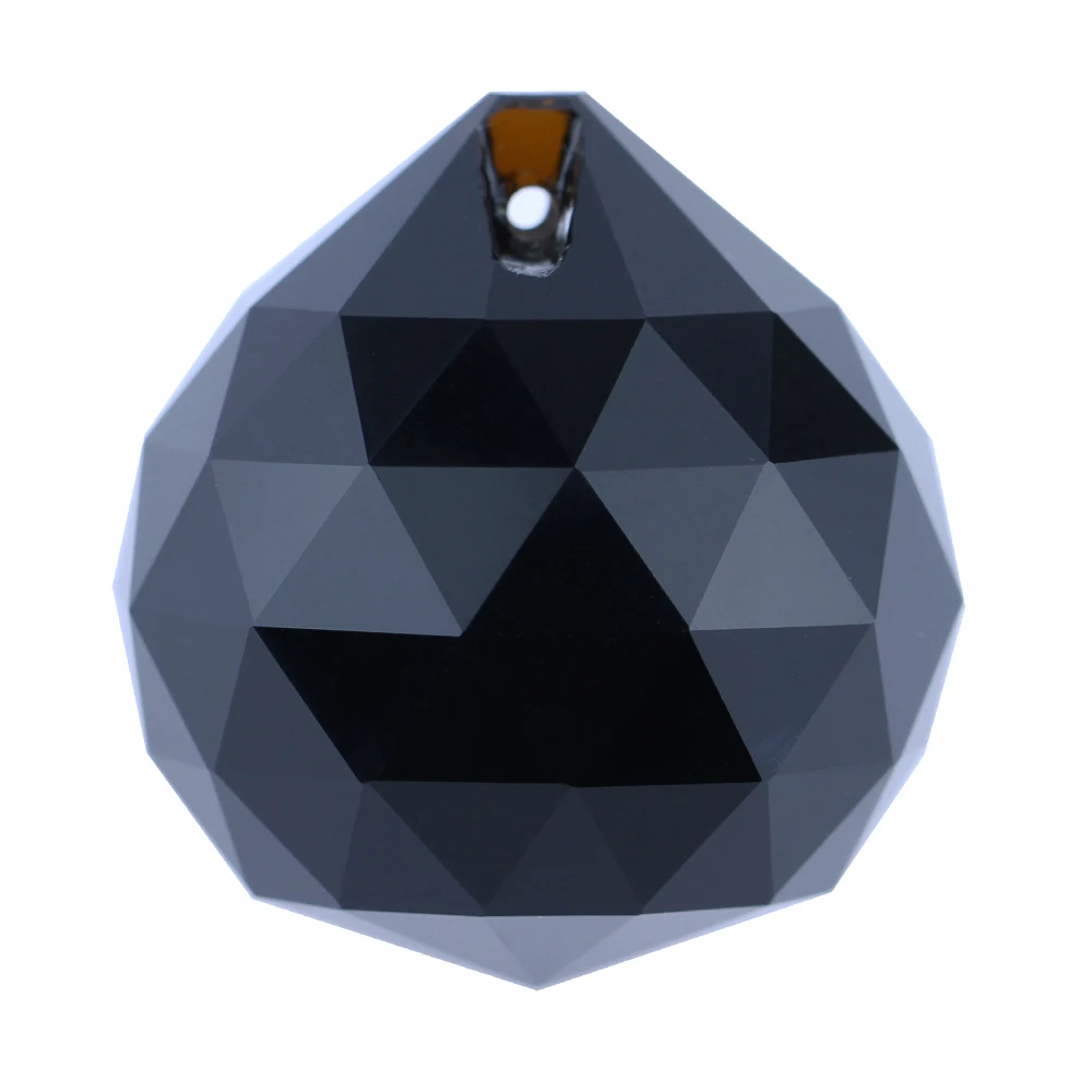 20mm 10pcs/lot Jet Black Crystals Lighting Pendant Balls Chandelier Parts Prisms For Wedding Decoration