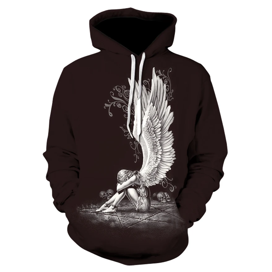 

Angel girls 3D printed autumn hoodie for men and women hoodie brand plus 4xl tracksuit boys jacket