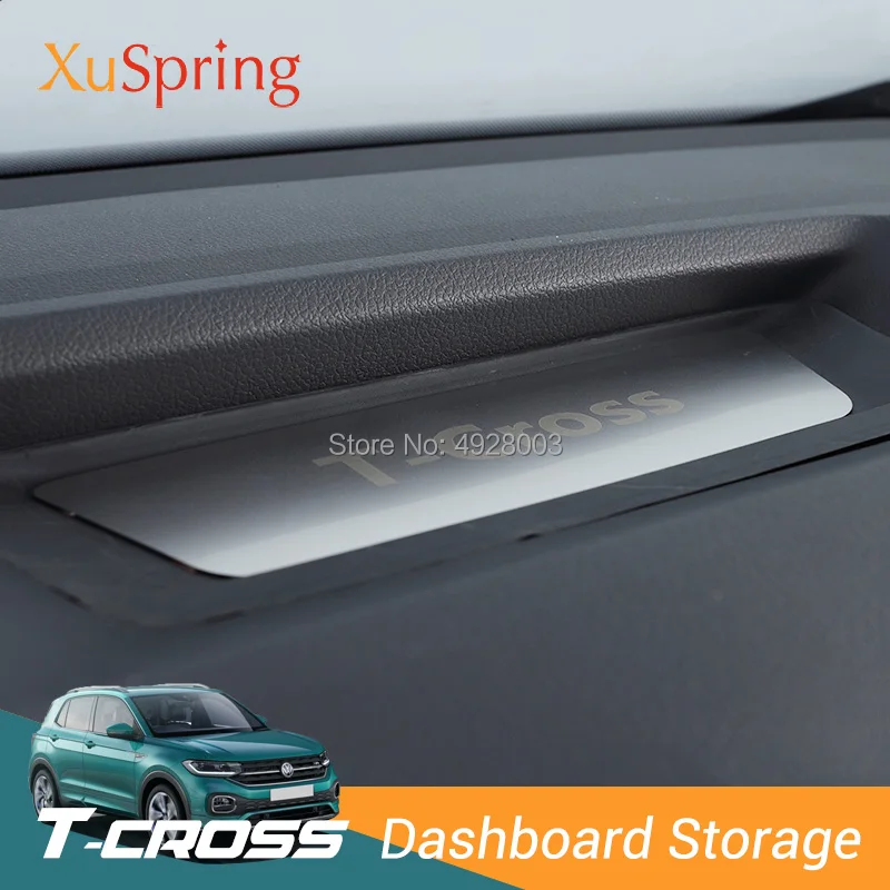 

Car Dashboard Storage Box Mat Pad Cover Cushion Trim Stickers for Volkswagen T-cross Tcross 2019 2020