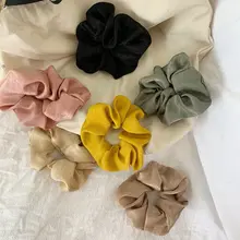 AOMU, корейские одноцветные Сатиновые повязки для волос с бантом, зеленые эластичные повязки для волос с большим бантом для женщин и девушек, повязки для волос, аксессуары для волос