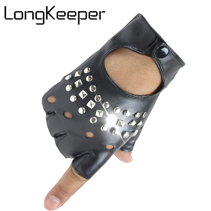 Женские перчатки для вождения LongKeeper из искусственной кожи модные митенки без