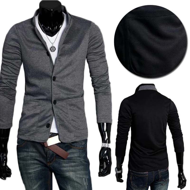 1Pcs Fashion Men's sweater Leisure Suit Grandpa collar jacket Coatin