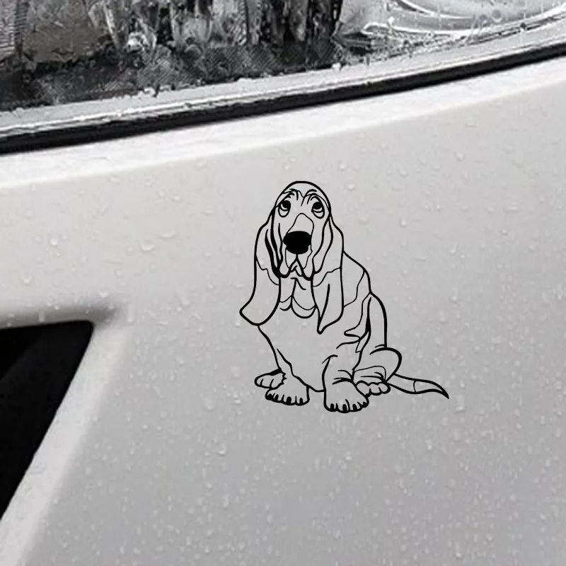 YJZT 13 7*15 2 см Basset Hound Dog Модные животные светоотражающие автомобильные наклейки