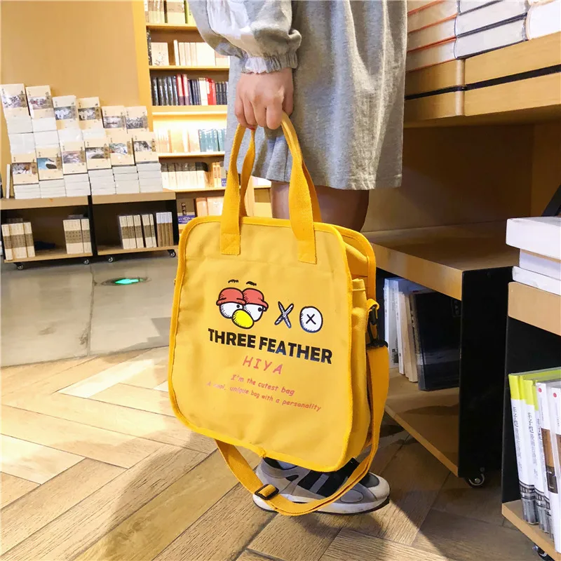 

Canvas Tote Bag Eco Shopping Bag Daily Use Foldable Handbag Student Large Capacity Cartoon Tote for Women Reusable Shopping Bag