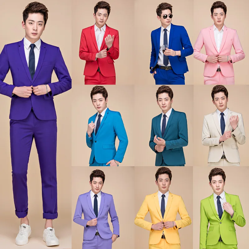 

Luxury Men Wedding Suit Male Blazers Slim Fit Suits For Men Costume Business Formal Party Blue Classic Black 2-piece set
