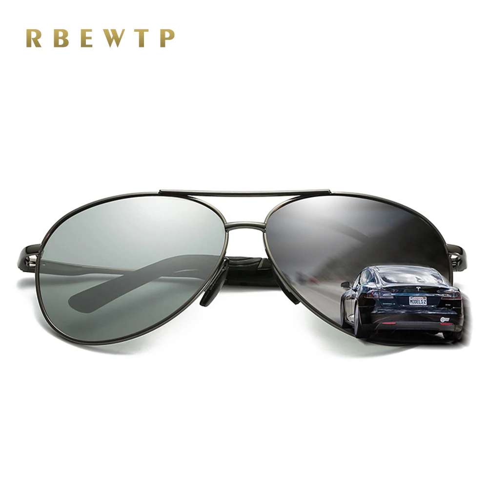 

RBEWTP 2019 Lens Photochromic Sport Polarized Sunglasses Men Driving Day and Night Vision Goggles Sun Glasses Eyeglasses 8011