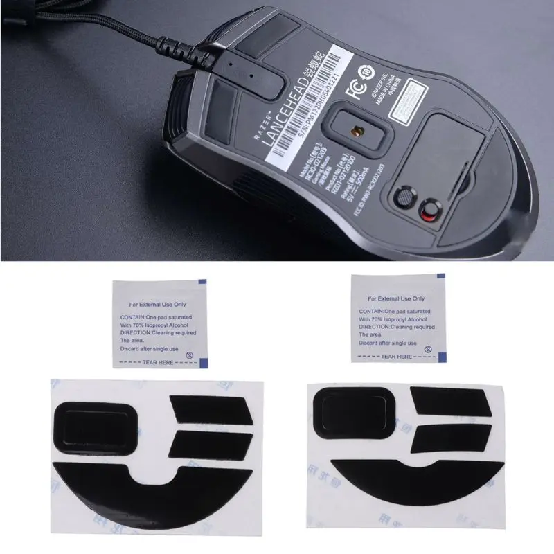 2 Sets 0.6mm Teflon Mouse Skates Mouse Stickers Pad for Razer Lancehead