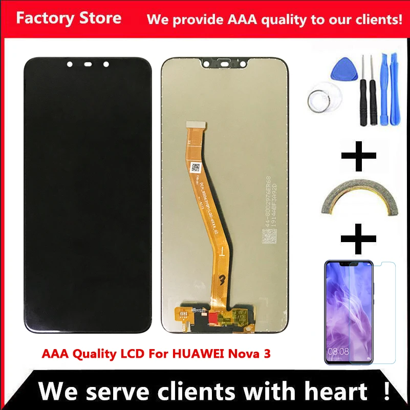 

10-Touch AAA Quality LCD For Huawei Nova 3 LCD With Frame Display Screen For Huawei Nova 3 Screen Display PAR-LX1 PAR-LX9 LCD