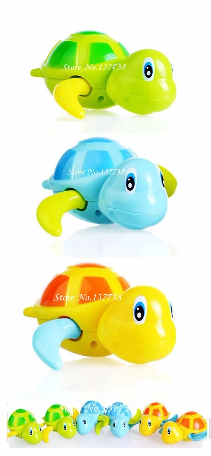 Горячая эфирные случайный цвет новорожденные младенцы плавать черепаха раненный цепь маленькие животные Ванна для маленьких детей Классические игрушки