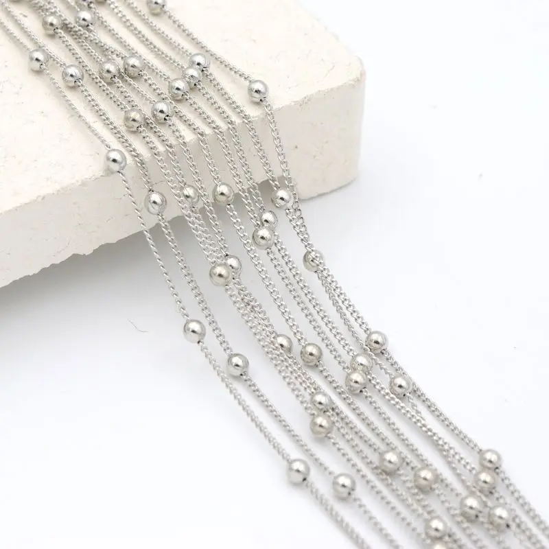 5 метров белый K бисер медная металлическая цепочка для изготовления ювелирных изделий ожерелье браслет Diy Аксессуары