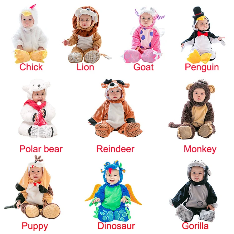 

Baby Monster Infant Costume cosplay costume lion goat penguin Polar bear mascots fancy dress for babies 6 Months To 2 Years