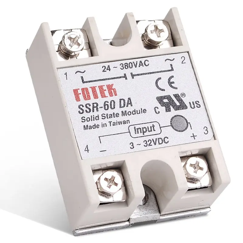 Industrial FOTEK Solid State Relay SSR 60DA 3 32V DC Input and 24 380VAC 60A AC Output Load with