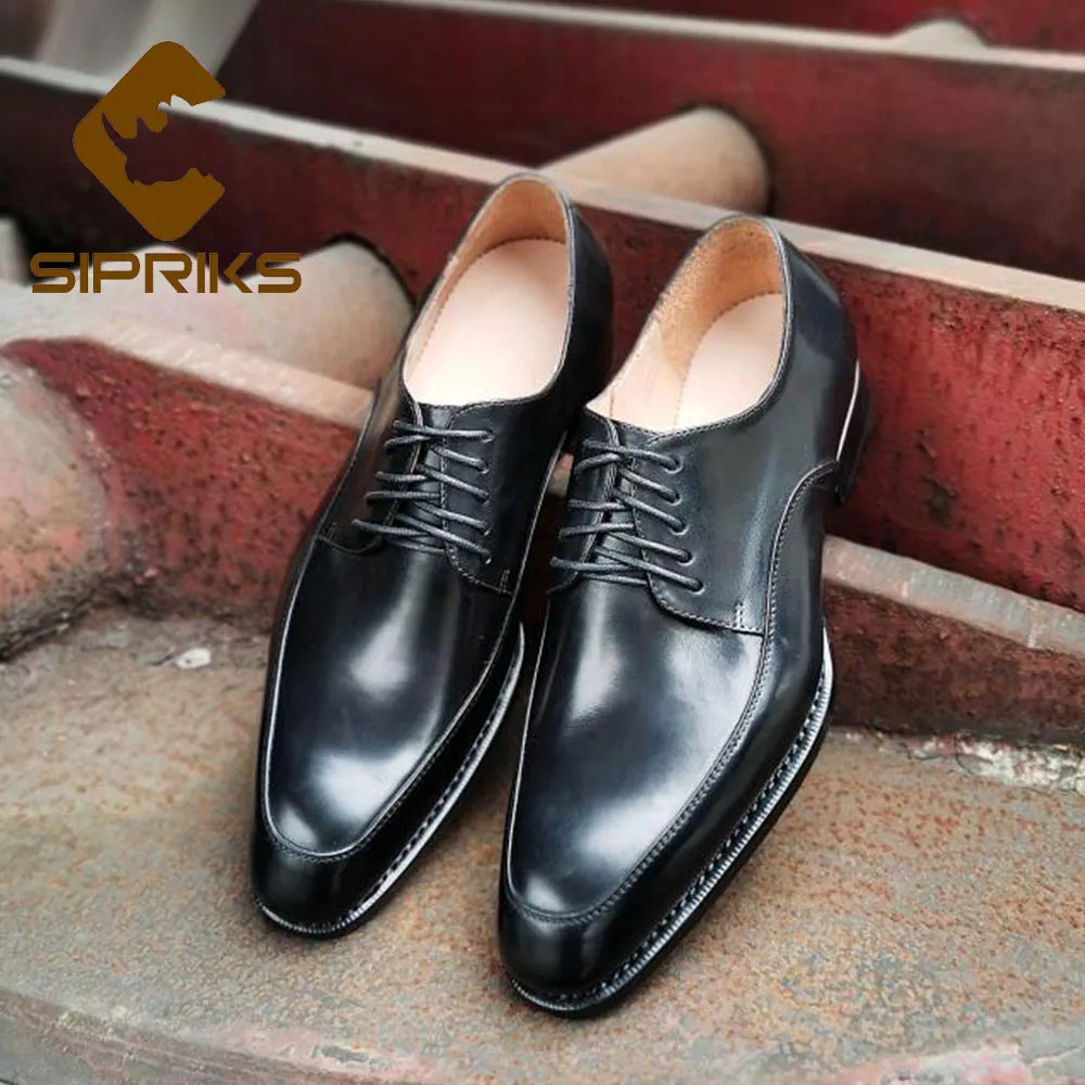 

Sipriks Imported Italy Calf Leather Dress Shoes Boss Mens Business Office Goodyear Welted Shoes Elegant Black Gents Suits 45 46