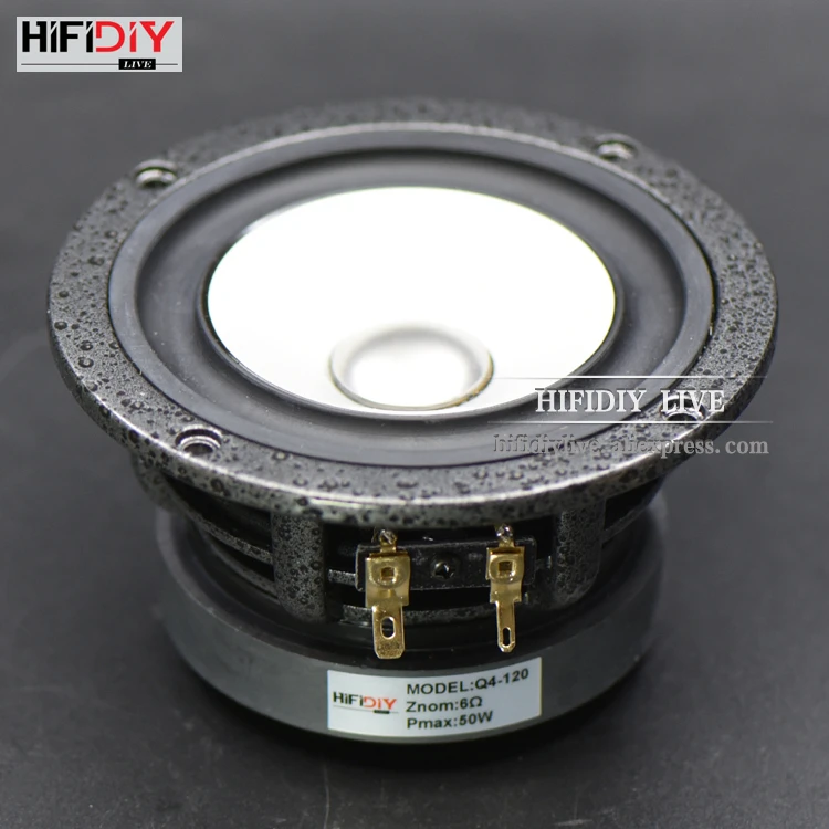 HIFIDIY LIVE Q4-120 hi-fi громкоговоритель с высоким басом 4,7 дюймов 4,5 ''120 мм полночастотный динамик 6OHM 50 Вт