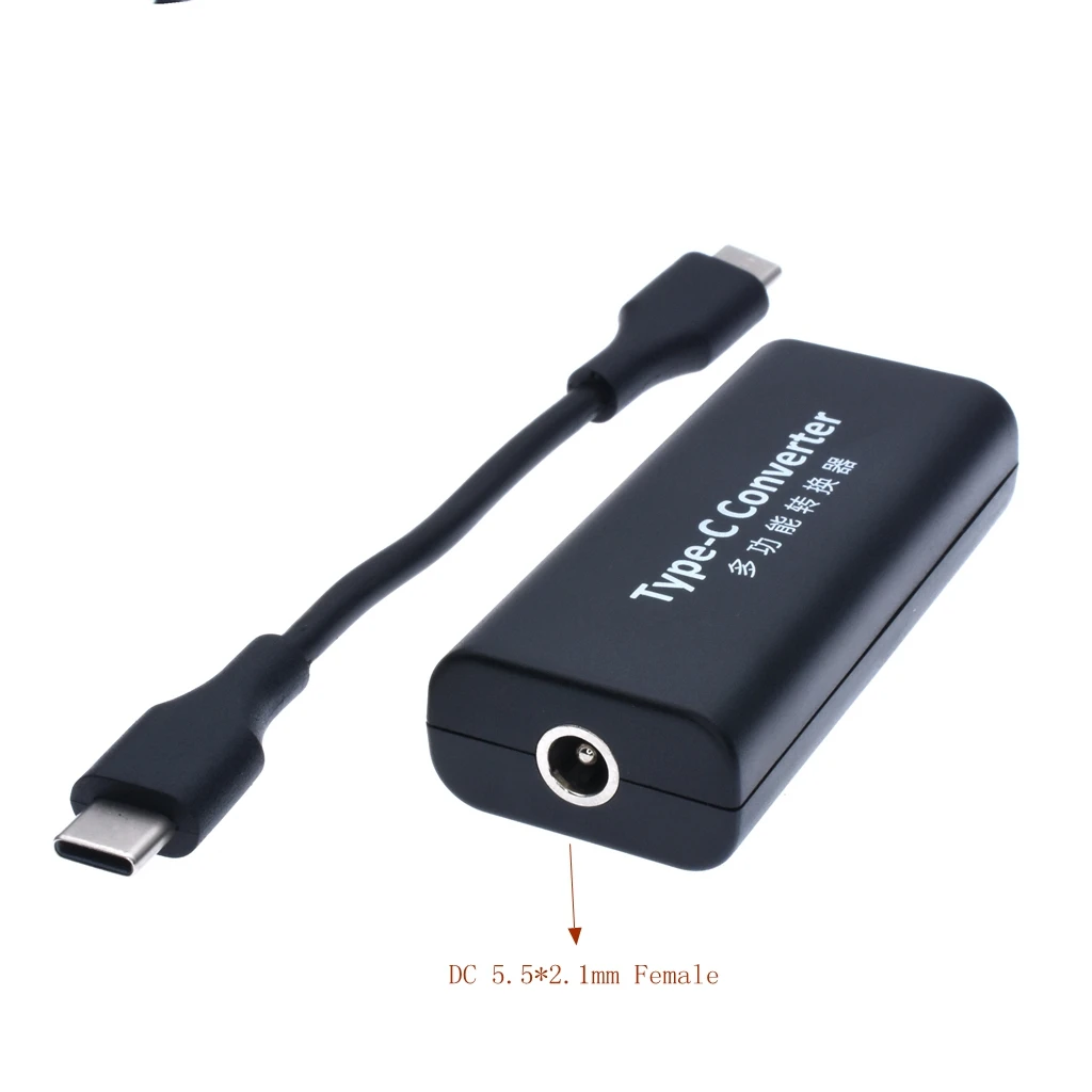 Адаптер питания постоянного тока коннектор конвертер 5 5*2 1 мм Мама в USB Type C разъем