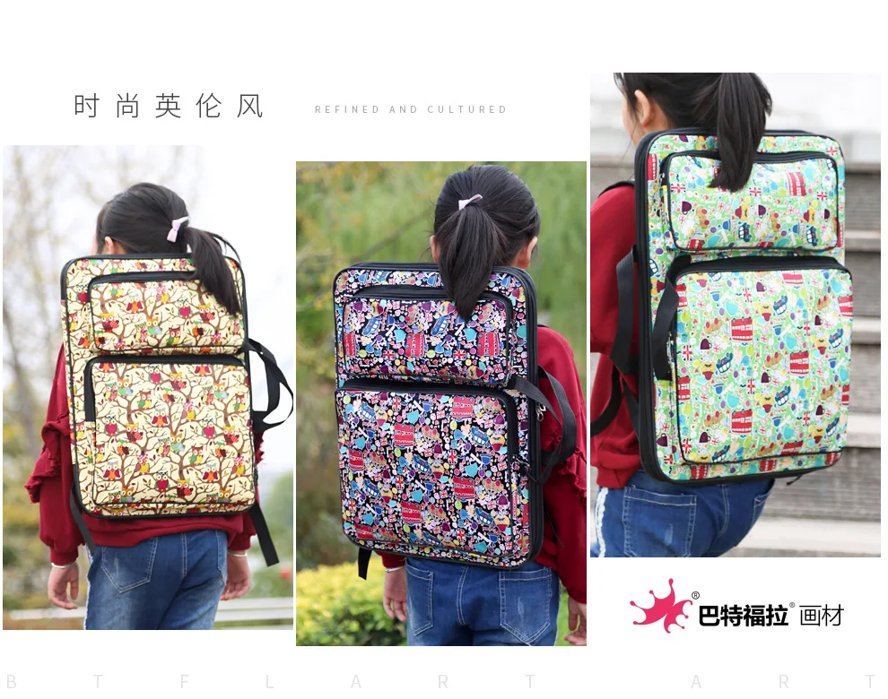 8K Children Cartoon Portable Painting Bag Backpack A3 Waterproof Sketchpad bag Sketching Tools Painting Art Supplies For Aartist (2)
