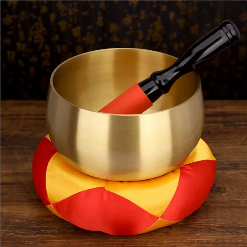 

1 Set Copper+Wooden Singing Bowl Japanese-Style Tibetan Buddhism Singing Bowl Hand Hammered Yoga Copper Chakra Meditation Gift