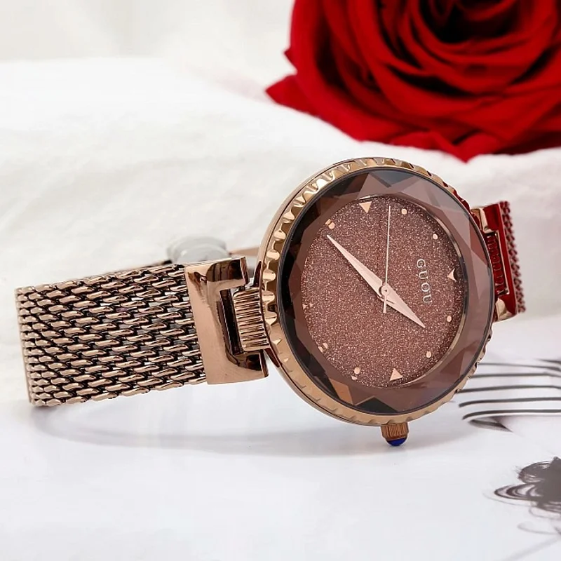 Fashion Starry Dial Ladies Watches Casual Rose Gold Stainless Steel Strap Quartz Women s Watch gift for women relojes para mujer