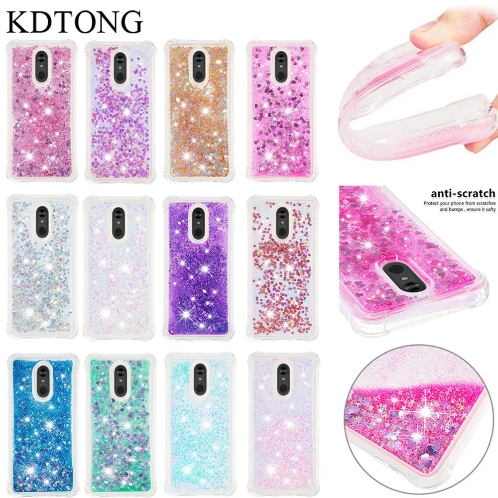 

KDTONG Case sFor Coque LG Stylo 5 Case Glitter Liquid Transparent Soft Silicone TPU Shockproof Cover For LG Stylo 5 Stylo5 Case