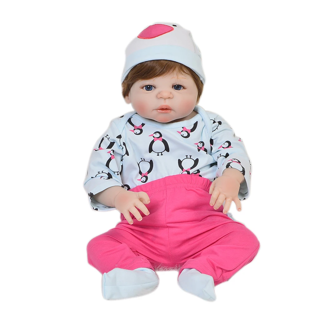 Новорожденная девочка Bebe куклы 55 см полный Силиконовый реборн Детские куклы игрушки для детей подарок ребенок живой реборн corpo de