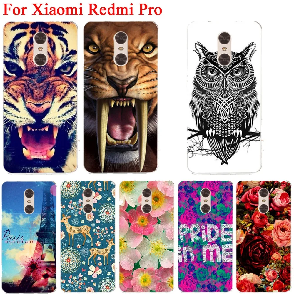 Чехлы для Xiaomi Redmi Pro новинка 2017 Жесткий Чехол из поликарбоната С Рисунком Тигра