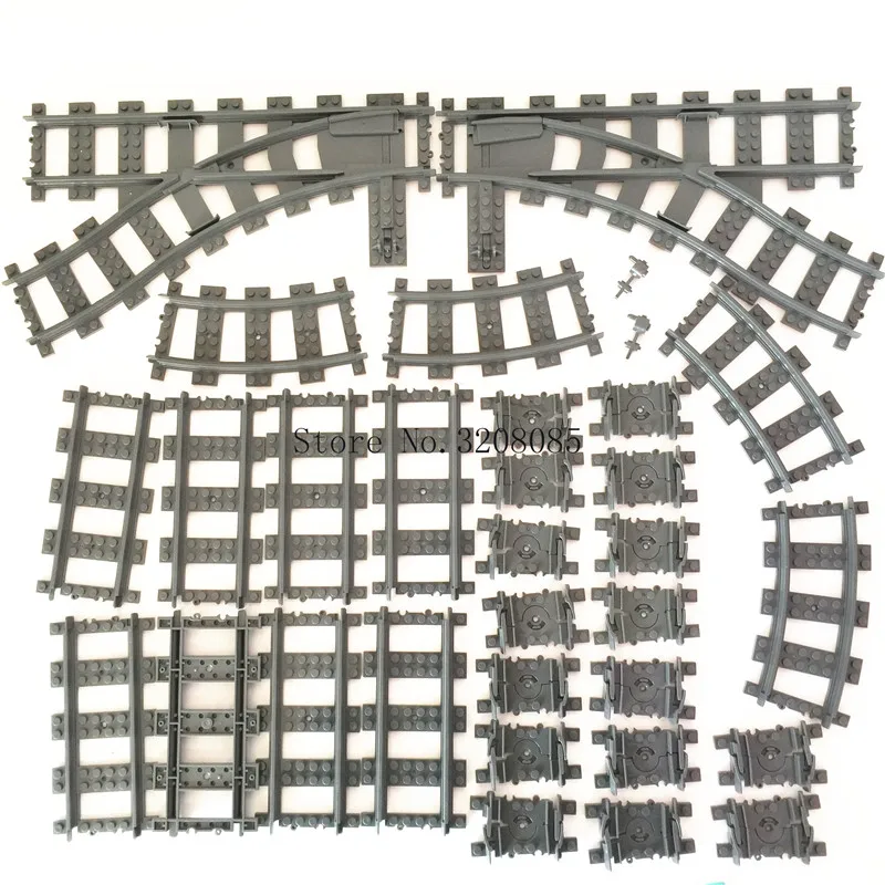 KAZI поезд трек Строительные кирпичи пластиковые рельсы трек для поезда прямой и изогнутый и высокий и Мягкие развивающие игрушки