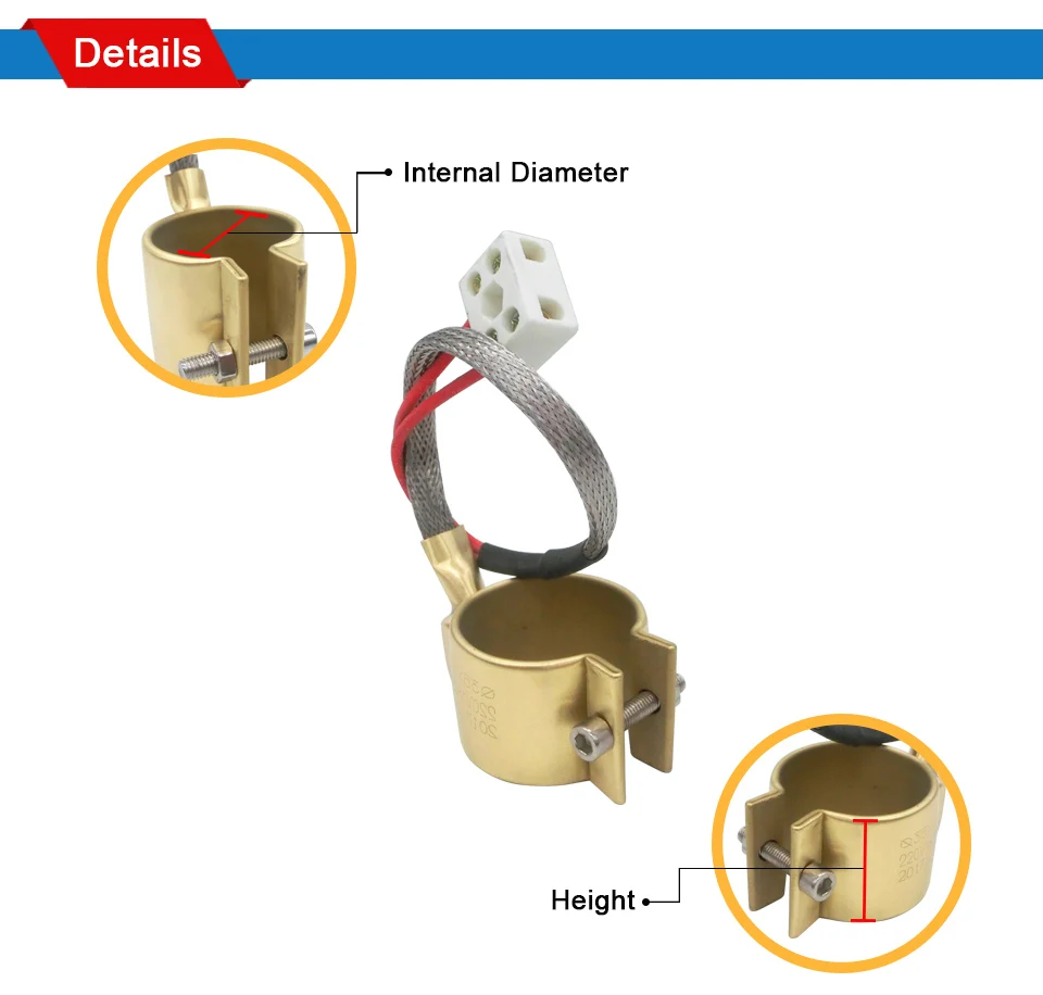LJXH латунный ленточный нагреватель 35x35 мм/30x30 мм/30x40 мм Нагревательный элемент 220 В 130 Вт/170 Вт/160 Вт/200 Вт для машины для литья под давлением 1 шт