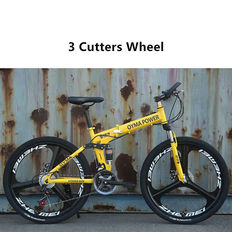 Бренд, рама из углеродистой стали для горного велосипеда, 24/26 дюймов, колесо, двойной дисковый тормоз, 24/27 скоростей, для велосипеда, для улицы, для горного велосипеда, Mtb, Bicicleta - Цвет: 3 cutter yellow