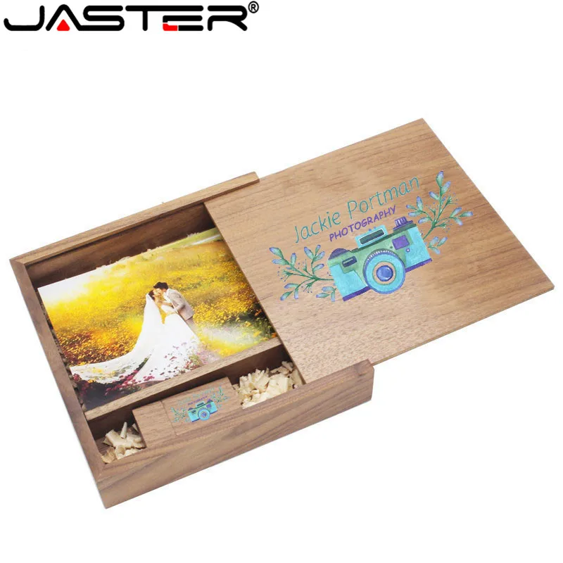 Деревянный фотоальбом JASTER большой овальный usb + коробка флэш накопитель 8 ГБ 16 32