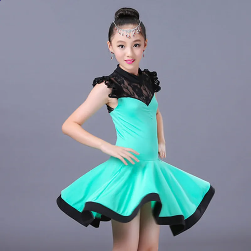 

Sleeveless One-Piece Dress Latina Girl Latin Dance Dress Solid Samba Carnival Costume Dancewear Kids Salsa Dresses Tango Dress