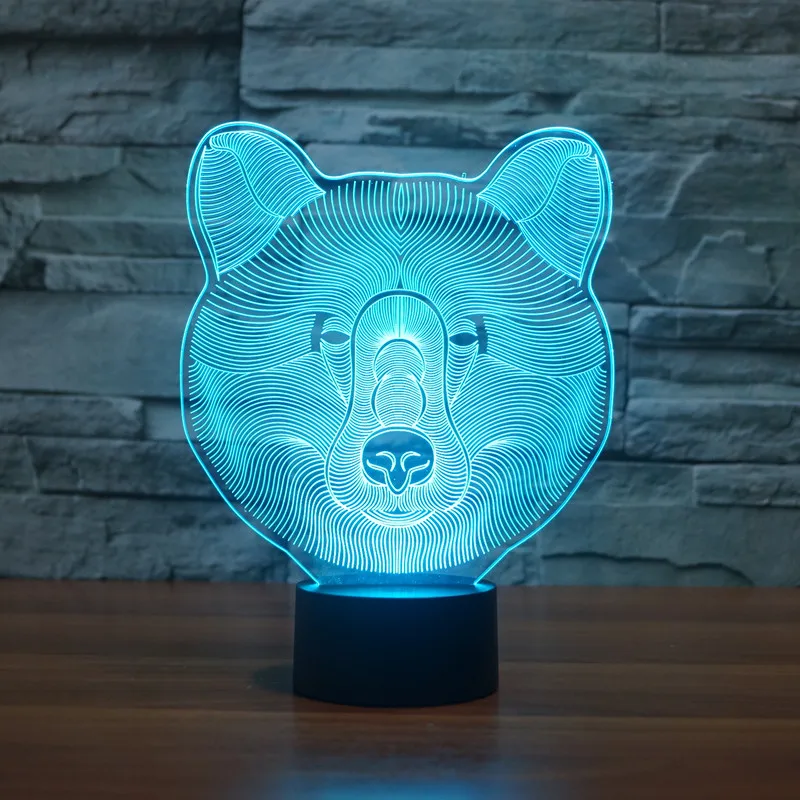 

Polar Bear 3D Illusion 7 colorful effect Change Touch Switch USB Table Light Awesome Toy Gift Decoration for Boys and Girls