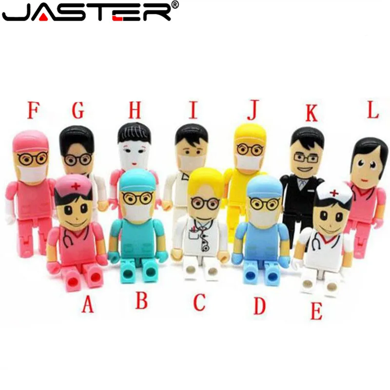 

JASTER Doctors memory stick nurses Lovely medical pendrive cartoon usb flash drive pendrive 4GB 8GB 16GB 32GB 64GB