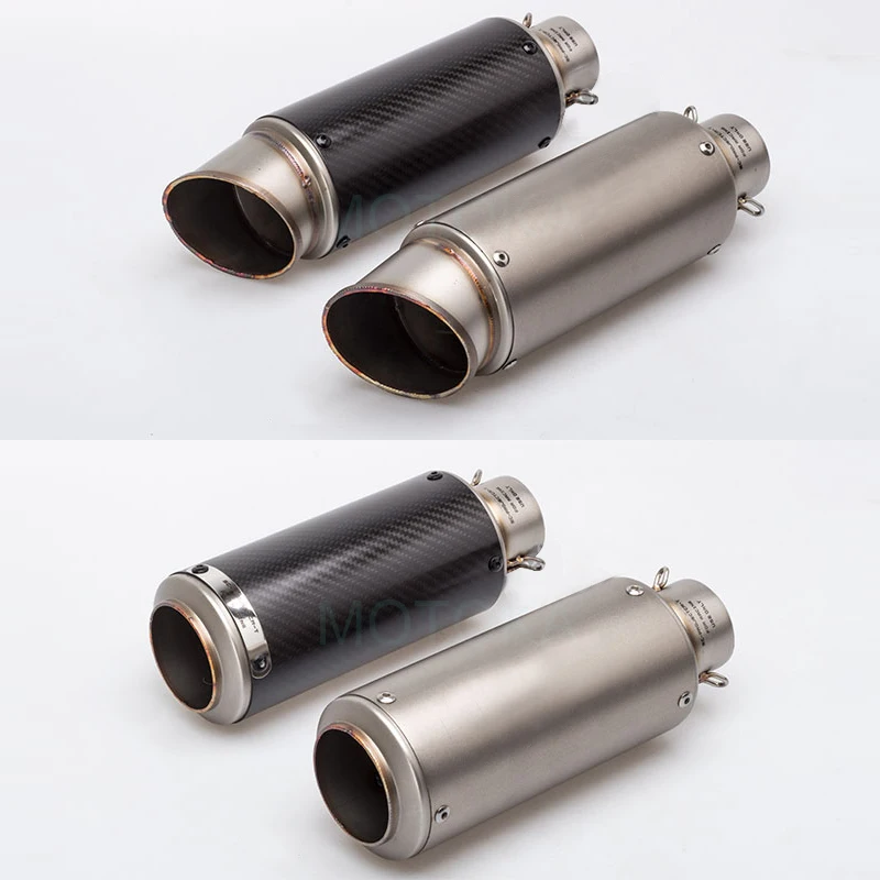 

Laser Universal Motorcycle Exhaust Muffler Pipe For Z800 Z900 Akrapovic Carbon Fiber Motorbike MotoGP 51mm Escape With DB Killer