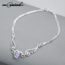 Cxwind женские милые бусины со стразами дизайн двойной браслет-цепочка Крылья Ангела браслет для девочки очаровательные браслеты на запястье и браслеты ювелирные изделия