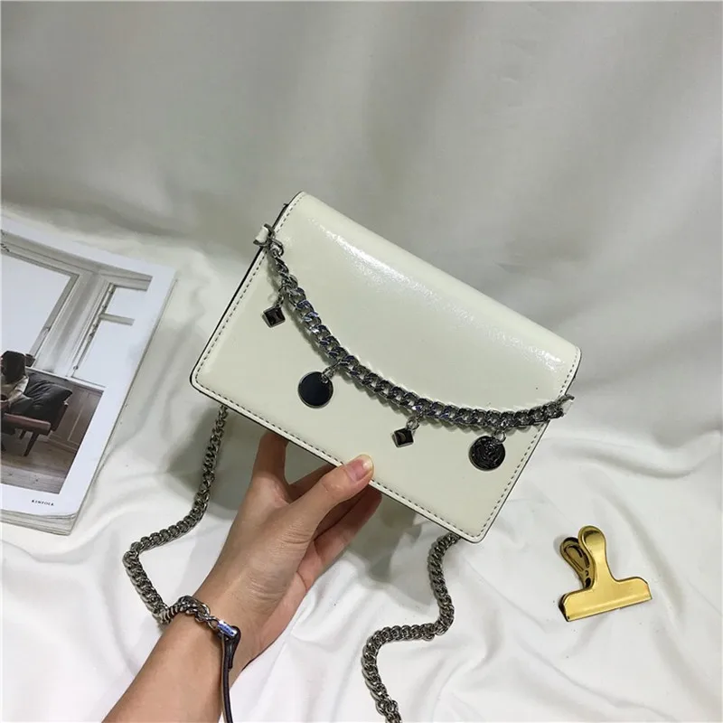 Fancy Crack Designer Genuine Leather Women's Small White Purse with ...