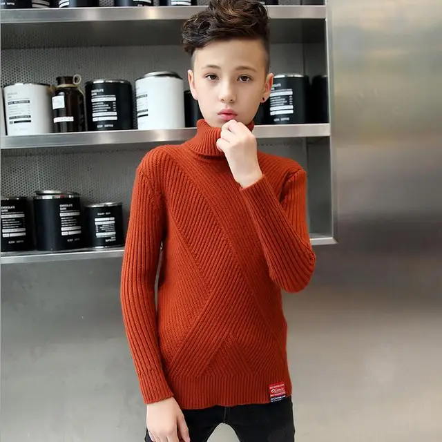 Boys Sweaters Cotton Turtleneck Sweaters For Boys School Uniforms 2018