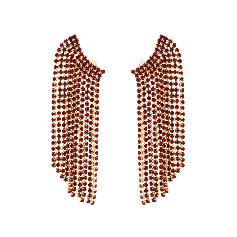 Vodeshanliwen ZA модные серьги с кисточками со стразами дизайн богемные большие болтающиеся серьги для женщин ювелирные изделия оптом - Окраска металла: 4