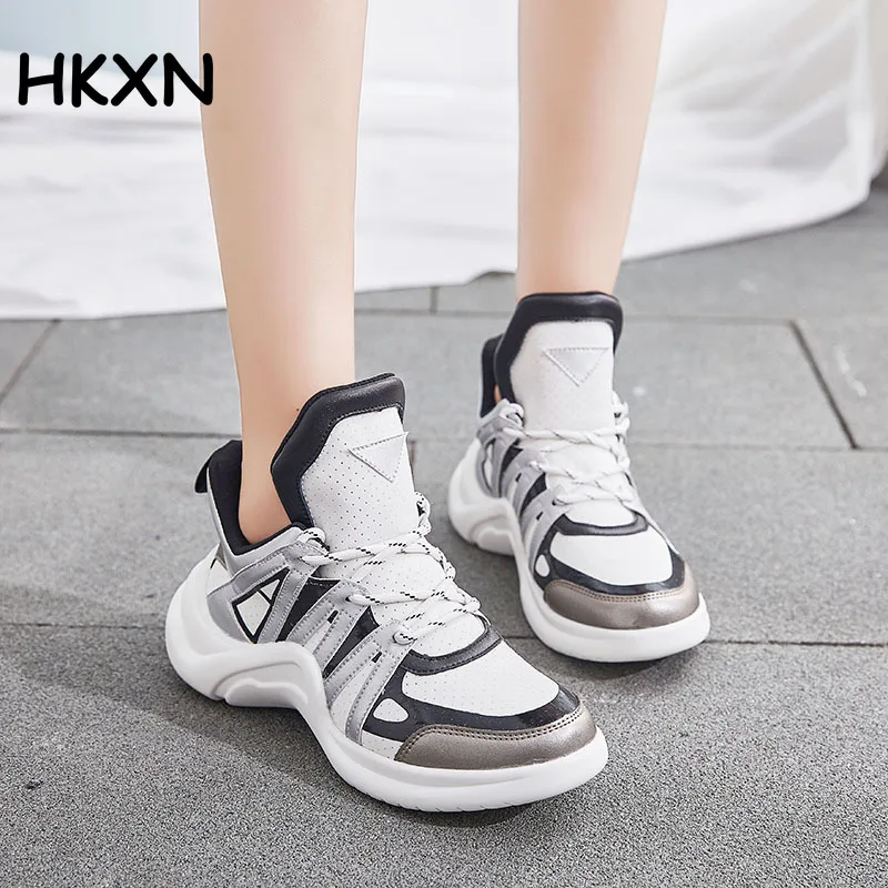 

2019 Sneakers Women Trendy Chunky Dad Shoe Laces Platform Shoes New Color Matching Camouflage Sneakers Chaussures