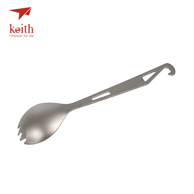 Keith Titanium Spork con Tenedores punta botella camping tablewares picnic conveniente percha superior Tenedores cuchara 15g ti5311