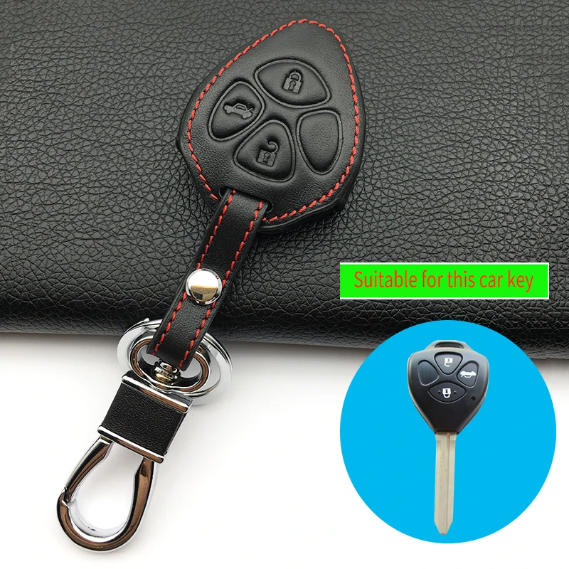  Top layer leather Genuine Leather Keyboard cover Key cases for Toyota RAV4 Corolla Camry Crown Prad