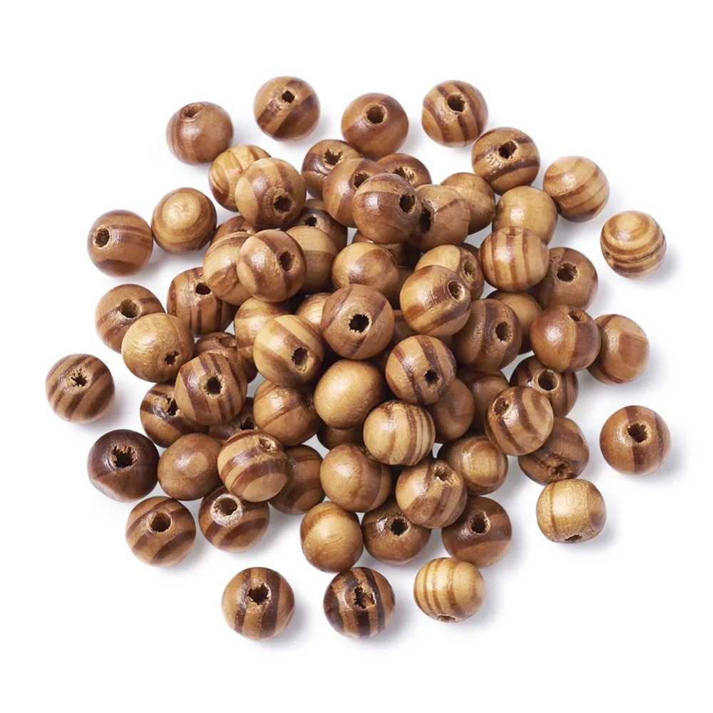 

PandaHall 200pc 8mm Wood Loose Round Ball Classic Beads for Wooden Jewelry DIY Making Craft Beadwork Material Wholesale Supplies